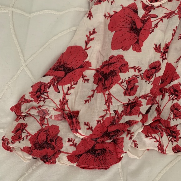 Free People French Quarter Wrap Mini Dress Hot Pink Floral - Picture 6 of 14